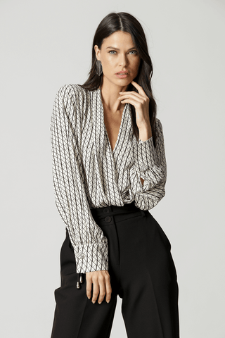 Blusa Cachequer Manga Longa Estampada - GELO 6056