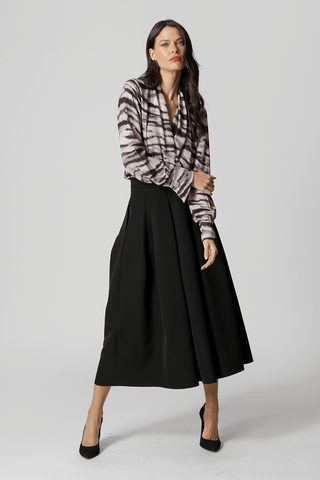 Blusa Cachequer Manga Larga Estampada - AREIA 2090