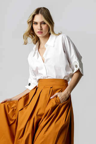 Camisa Ampla Manga 3/4 - BRANCO