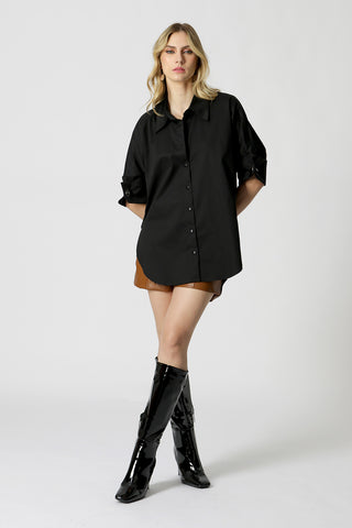Camisa Ampla Manga 3/4 - PRETO