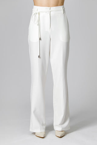 Pantalones con cinturón de tiras - BLANCO ROJO