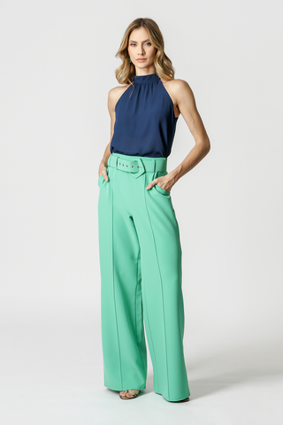 Calça Pantalona Em Alfaiataria - PALMEIRA