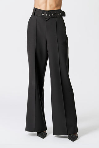 Calça Pantalona Em Alfaiataria - PRETO