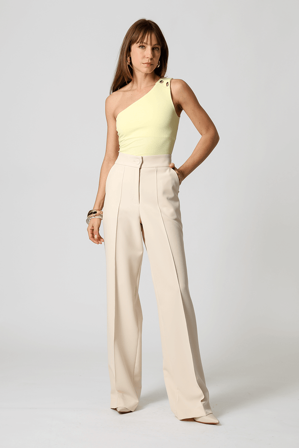 Blusa Ombro Único Botões Dourados