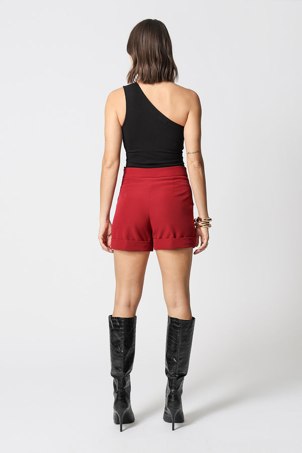 Blusa Ombro Único Botões Dourados Diferenciados
