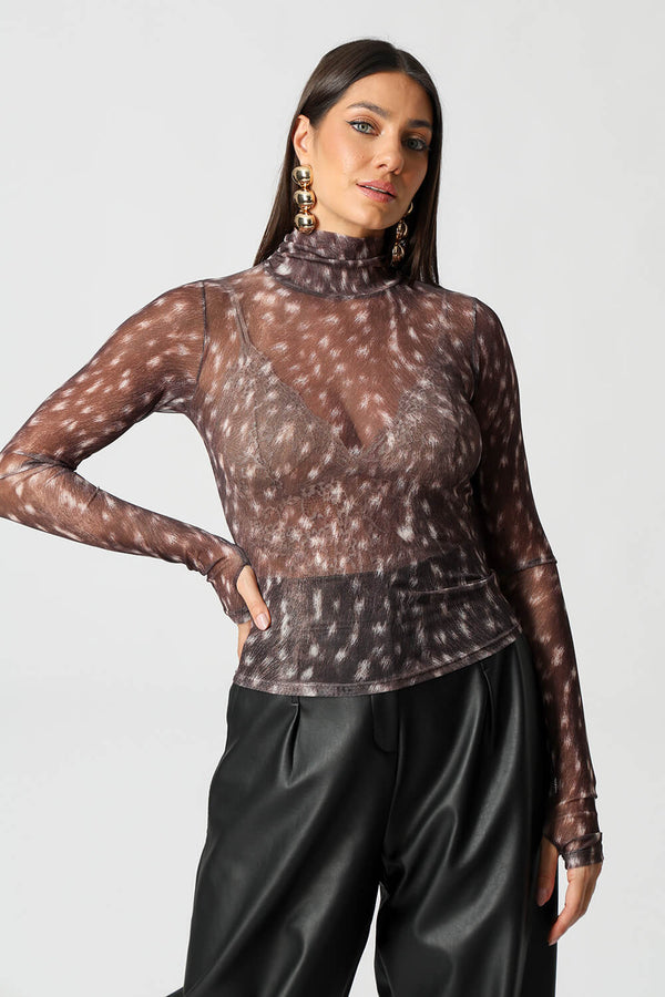 Blusa Manga Longa Estampa Bambi