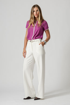 Blusa Com Detalhes Contrastante