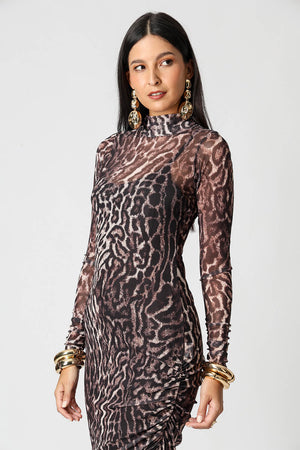 Vestido Franzido Estampa Bambi