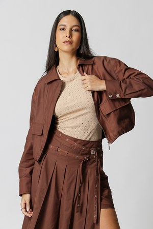 Jaqueta Bomber Com Bolsos Amplos