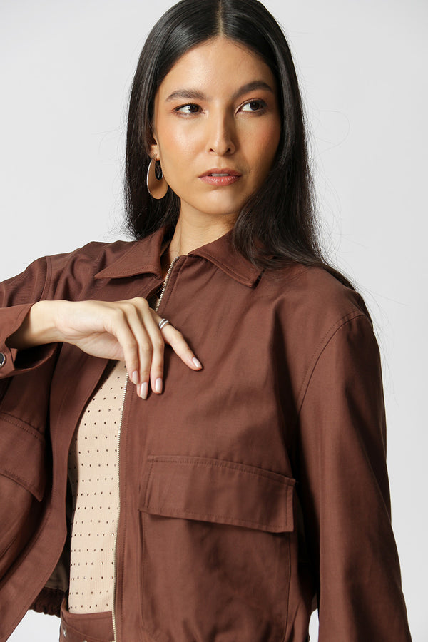 Jaqueta Bomber Com Bolsos Amplos