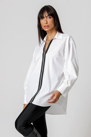 Camisa Com Zíper Frontal - OFF WHITE