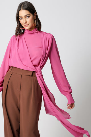 Blusa Com Echarpe - PINK