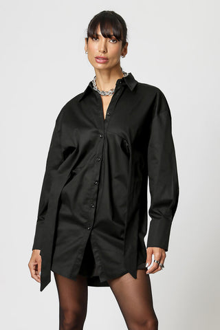 Camisa Com Amarração Assimétrica - PRETO