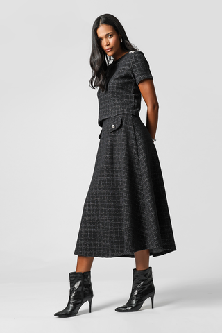 Blusa de tweed - NEGRO 90165