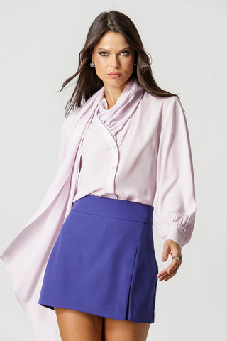 Camisa Com Lenço - LILAS CLARO