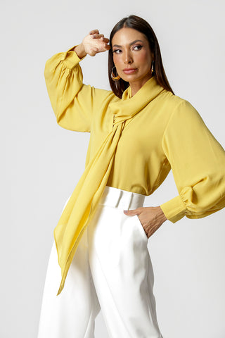 Camisa Com Lenço - MOSTARDA 1