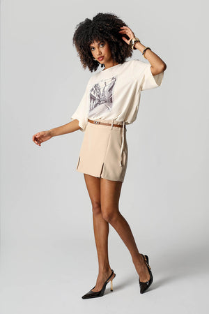 T-shirt Com Estampa e Pedrarias