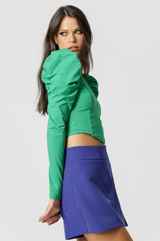 Blusa con mangas abullonadas y pliegues - BANDEIRA 5