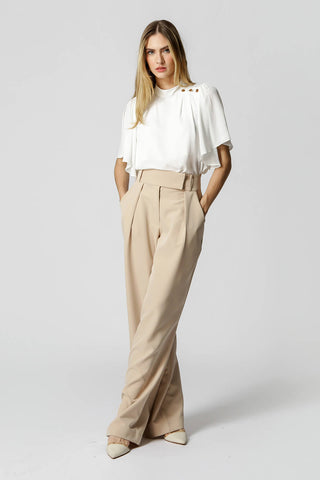 Blusa Com Detalhes De Botões - OFF WHITE