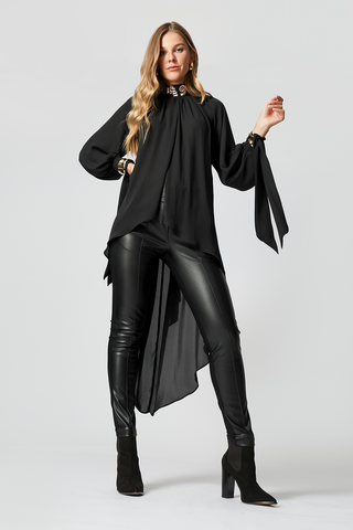 Blusa Moulet con Cinturón - NEGRO