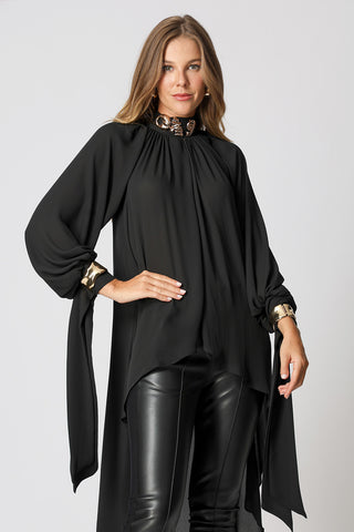 Blusa Moulet con Cinturón - NEGRO