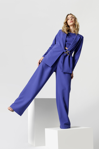 Blazer Com Cinto - AZUL KLEIN