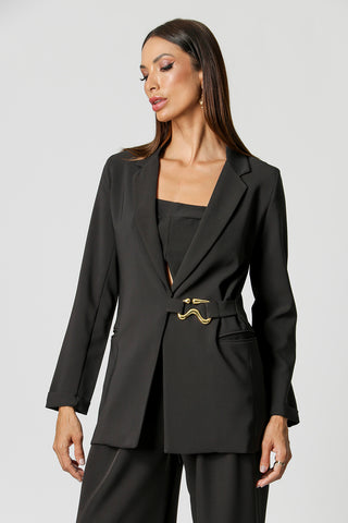 Blazer Com Cinto - PRETO
