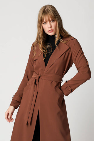 Gabardina entallada - TABACO