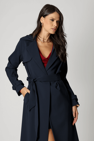 Gabardina entallada - AZUL MARINO