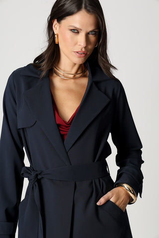 Gabardina entallada - AZUL MARINO