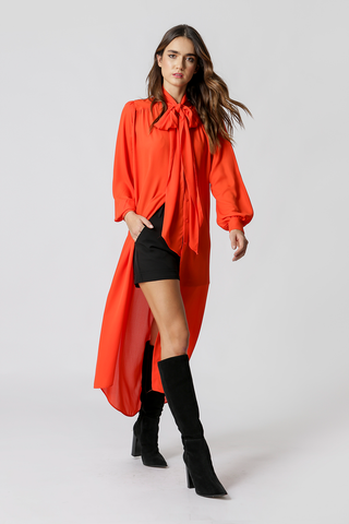 Chemise Com Lenço - CORAL