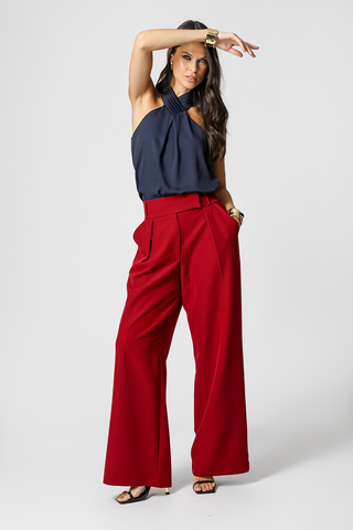 Blusa Com Pregas Na Gola - MARINHO 1