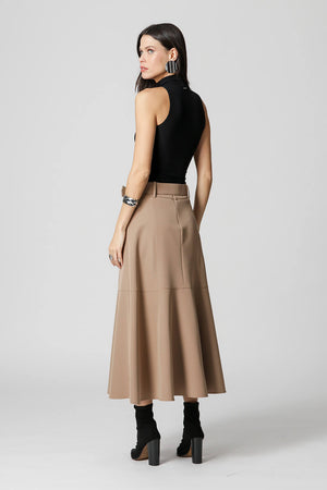 Blusa de Viscose Canelada Gola Alta