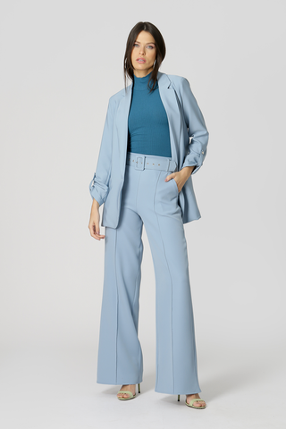 Blusa de Viscose Canelada Gola Alta - OCEAN