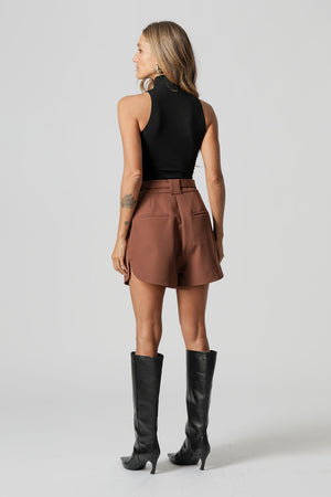 Blusa Malha Canelada com Gola
