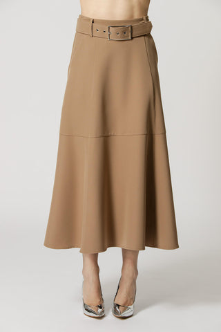 Falda midi entallada con cinturón - FENDI