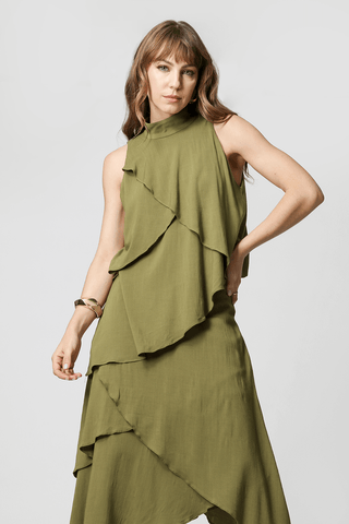 Blusa Assimétrica Sem Manga - MUSGO CLARO