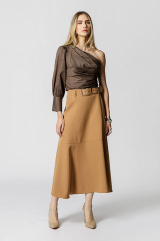 Blusa Ombro Único Com Pregas Assimétrica - CASTOR