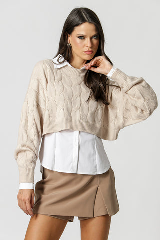 Blusa Cropped De Tricot - AREIA