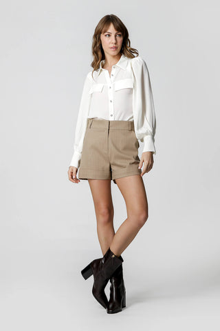 Camisa Com Manga Longa Bufante - OFF WHITE