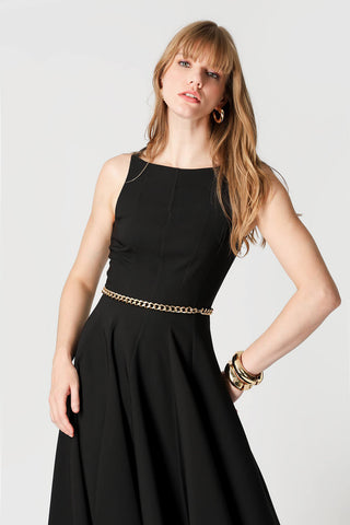 Vestido Godê Acinturado - PRETO