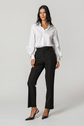 Camisa Com Detalhe Flower 3D - OFF WHITE