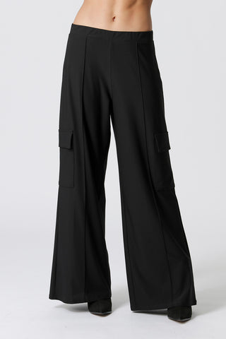 Pantalones de pierna ancha - NEGRO