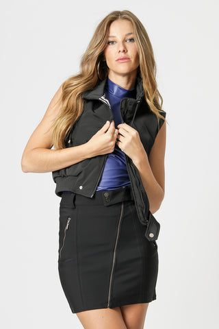 Chaleco tipo chaqueta bomber - NEGRO