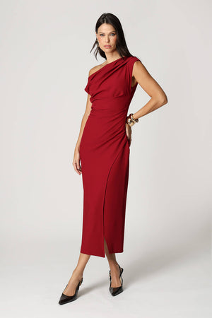 Vestido Assimétrico Com Pregas