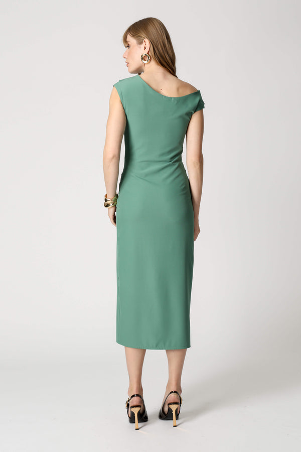 Vestido Assimétrico Com Pregas