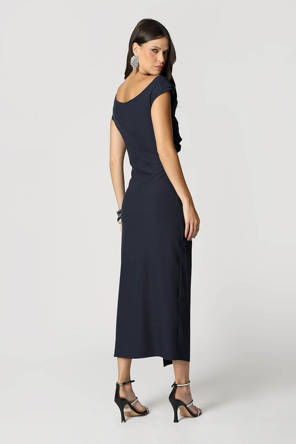 Vestido Assimétrico Com Pregas