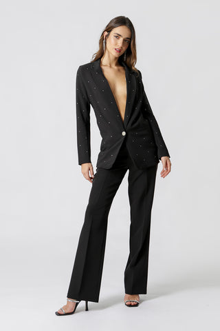Blazer Com Pedraria - PRETO