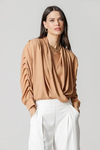 Blusa Manga 3/4 Com Pregas - CASTOR