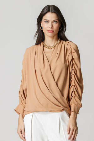 Blusa Manga 3/4 Com Pregas